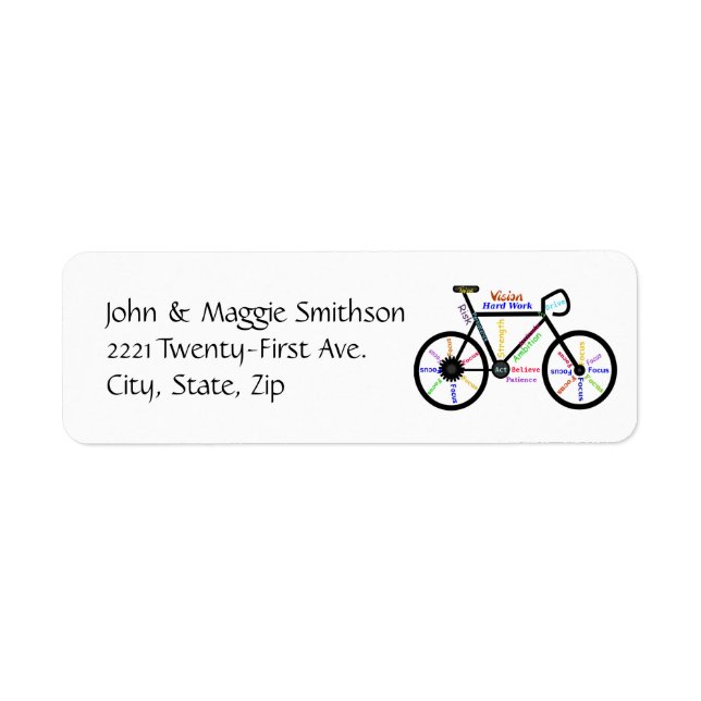 Étiquette Mots Motivationnels Vélo pour Vélos Sport (Devant)