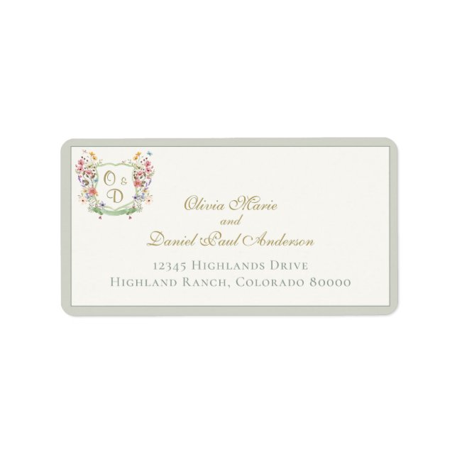 Étiquette Mountain Wildflower Garden Envelope Address (Devant)