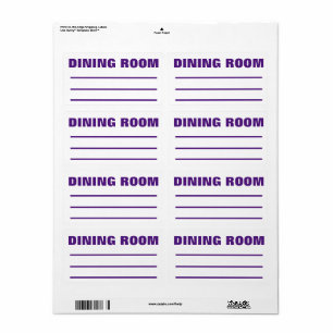 Étiquette Moving Packing Organizing Labels - Dining Room