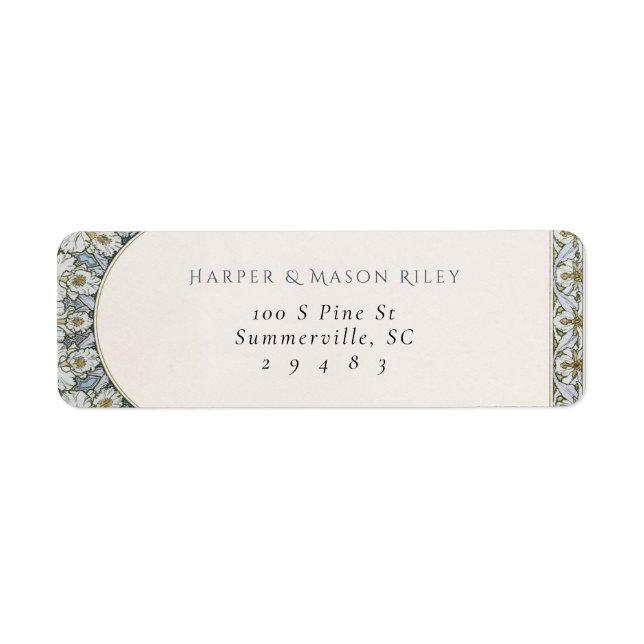 Étiquette Mucha Custom Return Address Label (Devant)