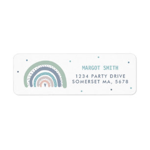 Étiquette Muet Pastel Rainbow Baby shower Adresse de retour