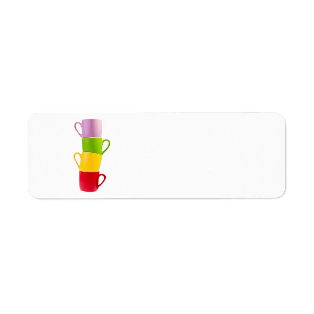 Étiquette Mugs de café colorés (Devant)