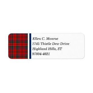 Étiquette Munro Clan rouge et Royal Blue Scottish Tartan