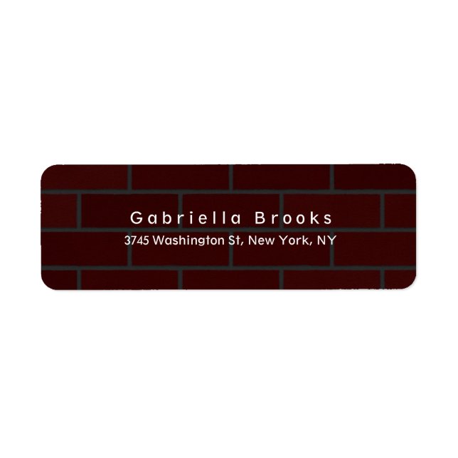 Étiquette Mur gris rouge moderne élégant (Devant)