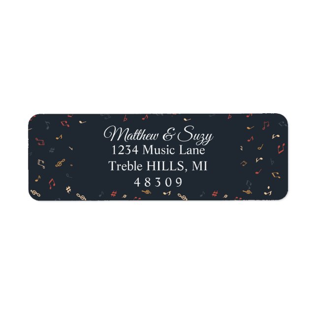 Étiquette Musique colorée Musicien (Devant)