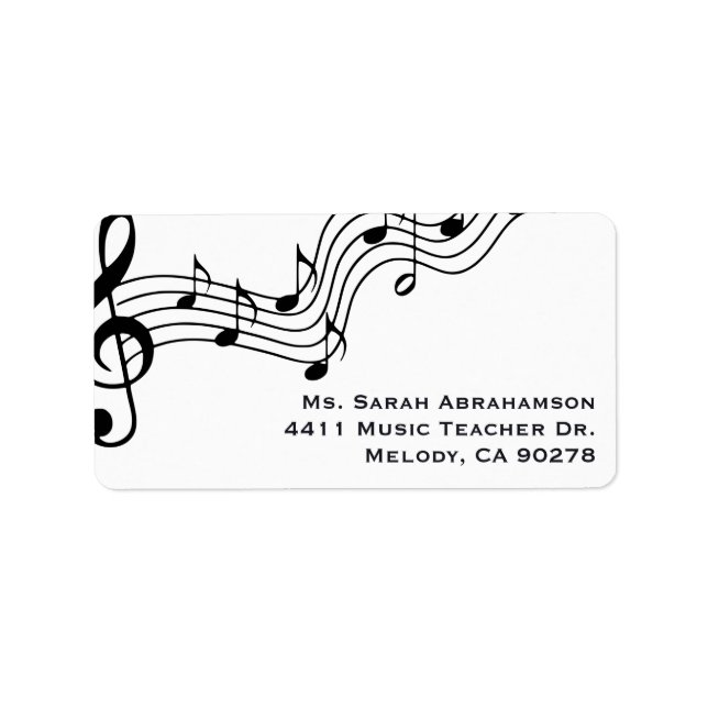 Étiquette Musique Enseignants Musicien Adresse de retour Éti (Devant)
