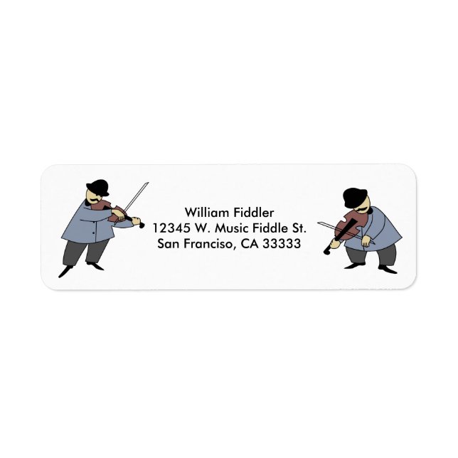 Étiquette Musique Joueurs Violon Folk Fiddler Musicien (Devant)