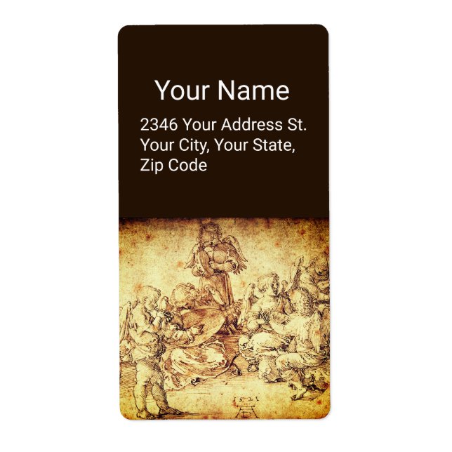 Étiquette Musique Making Angels par Albrecht Durer (Devant)