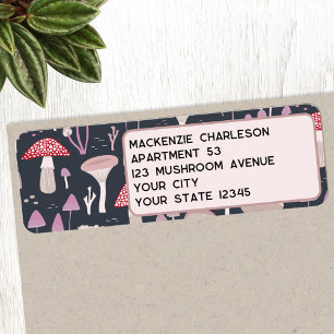 Étiquette Musroom Toadstool Fungi Adresse de retour