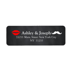 Étiquette Mustache en tableau noir et Monogramme personnalis