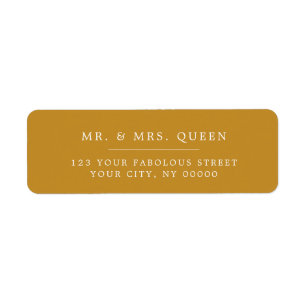 Étiquette Mustard Elegant Classant Simple Adresse de retour