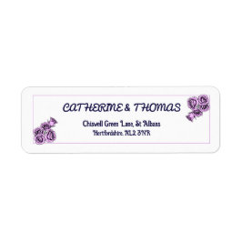 Étiquette Mystical Purple Rose Wedding Return Address Labels
