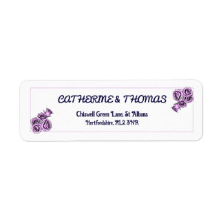 Étiquette Mystical Purple Rose Wedding Return Address Labels