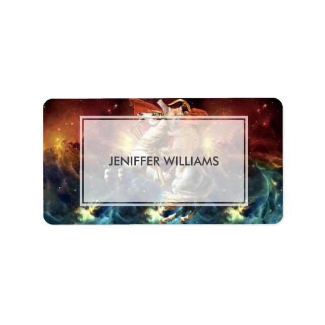 Étiquette Napoléon Cat dans l'espace (Devant)