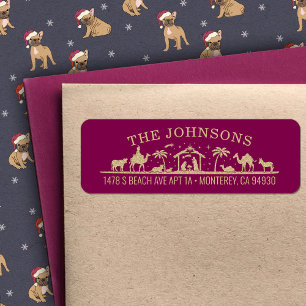 Étiquette Nativité Scène Bébé Jésus Christ Adresse de retour