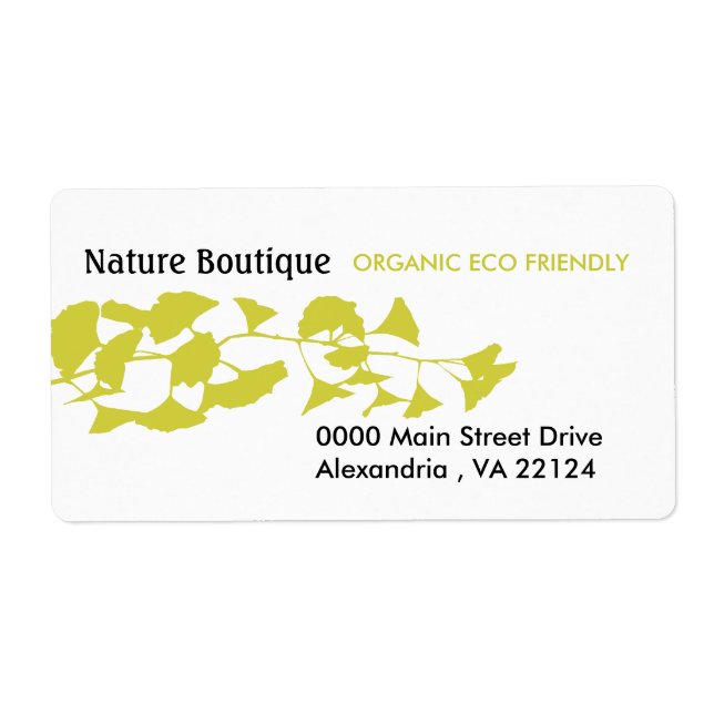 Étiquette Nature Vert Automne Golden Ginkgo (Devant)