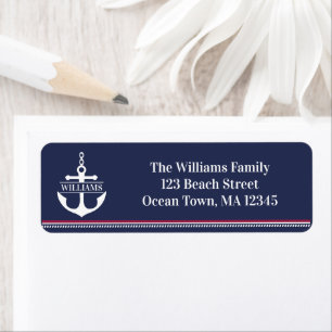 Étiquette Nautical Anchor Return Address