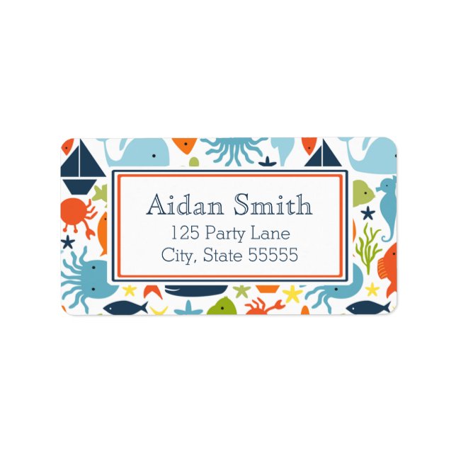 Étiquette Nautique, sous la mer (Devant)