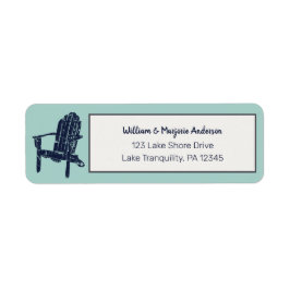 Étiquette Navy Blue and Aqua Adirondack Chair Adresse de ret
