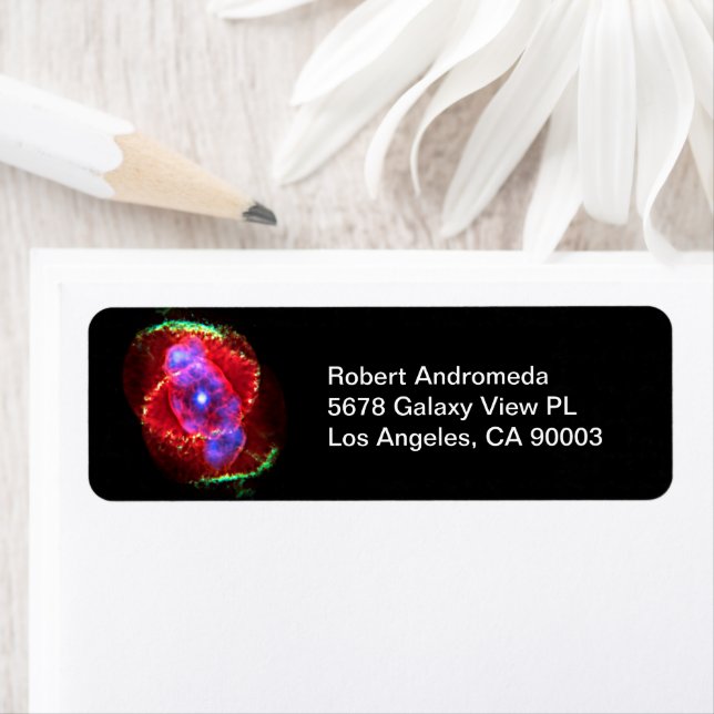 Étiquette Nébuleuse oculaire NGC 6543 Composite optique, ZGO (En situation)