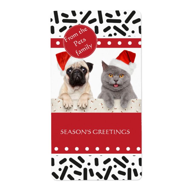 Étiquette Neige - Noël Stationnaire et cadeaux (Devant)