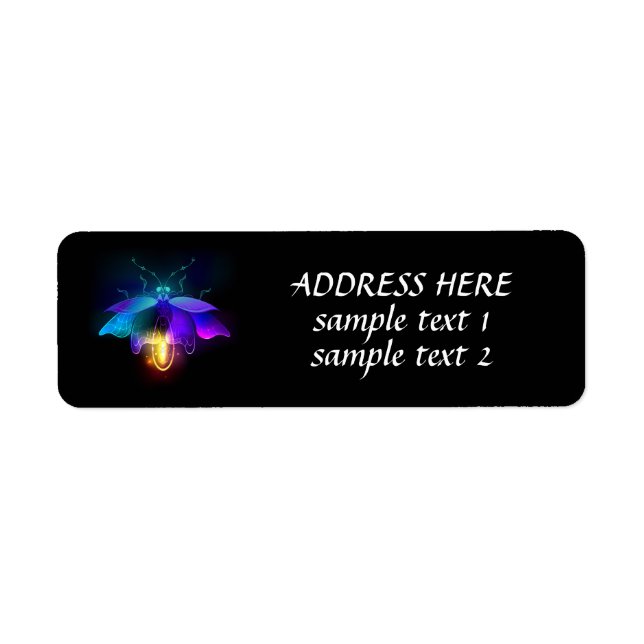 Étiquette Neon Firefly sur noir (Devant)
