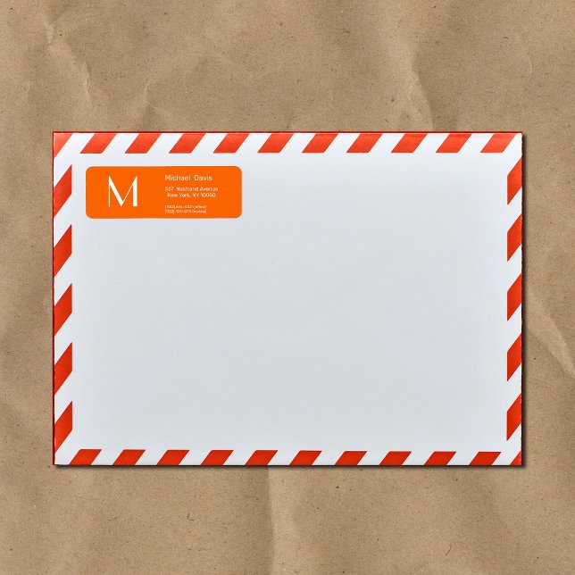 Étiquette néon orange - monogramme gras (Créateur téléchargé)