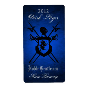 Étiquette Noble gentilhomme Chevaliers Crest Bleu Bière Étiq