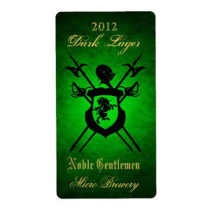 Étiquette Noble gentillesse Chevaliers Crest Green Bière Éti