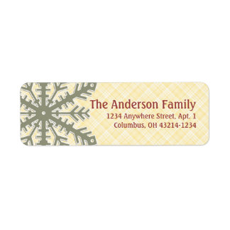 Étiquette Noël 1 : Flocon de neige 2 Adresse de retour Étiqu