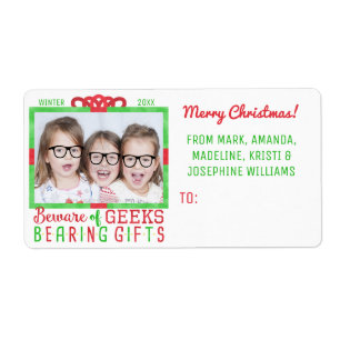 Étiquette Noël à de la photo drôle de vacances de famille