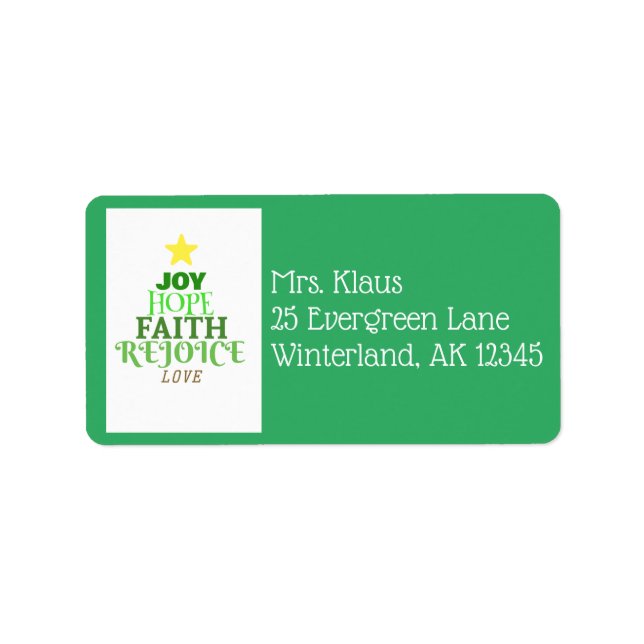 Étiquette Noël Arbre de Noël (Devant)