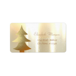 Étiquette Noël, Arbre de Noël Or