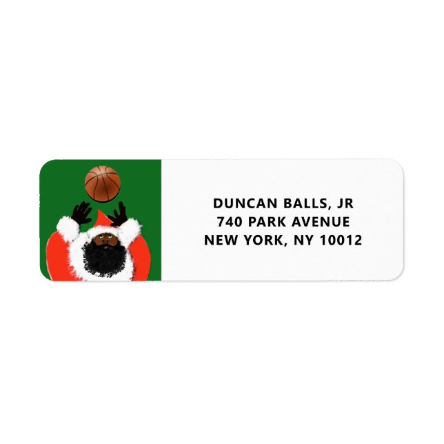 Étiquette Noël basket-ball (Devant)