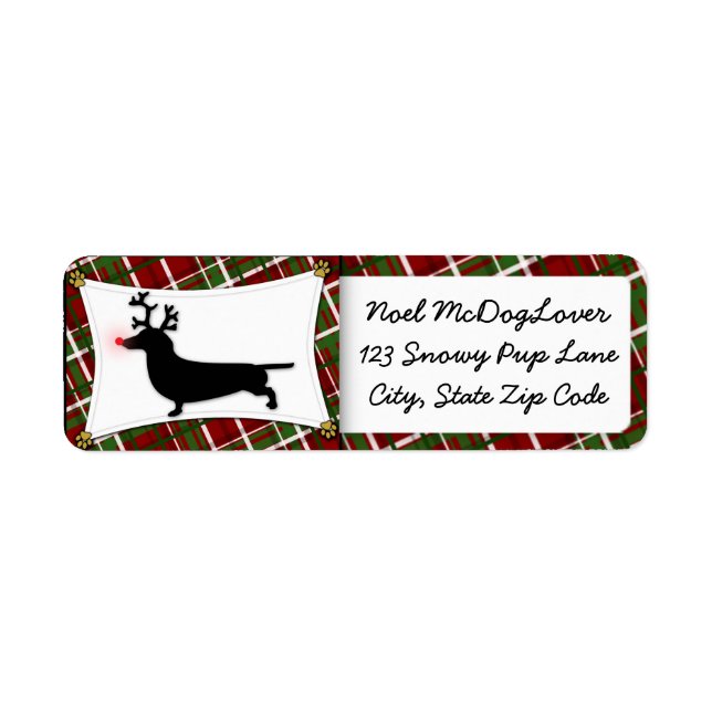 Étiquette Noël Dachshund (Devant)
