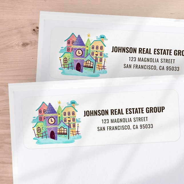 Étiquette Noël dans le village de Noël (Créateur téléchargé)