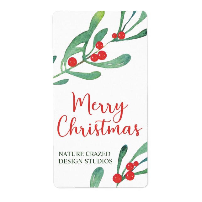 Étiquette Noël de la société Holly moderne (Devant)