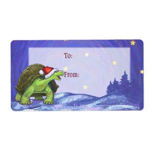 Étiquette Noël de la tortue nocturne étoilée
