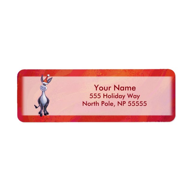 Étiquette Noël de l'âne (Devant)