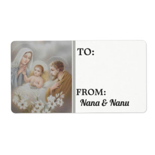 Étiquette Noël de nativité personnalisé