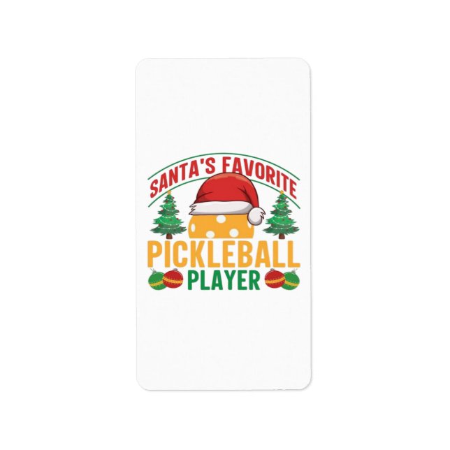 Étiquette Noël de Pickball (Devant)