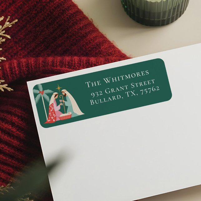 Étiquette Noël Étoile Religieuse De La Nativité De Bethléem (Christmas Religious Nativity Star Of Bethlehem Label)