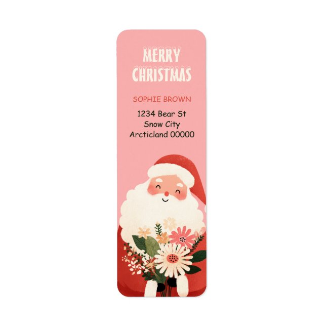 Étiquette Noël festif du Père Noël Adresse de retour (Devant)