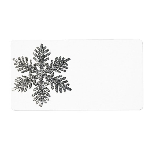 Étiquette Noël Fête Silencieux Snowflake Star Design (Devant)