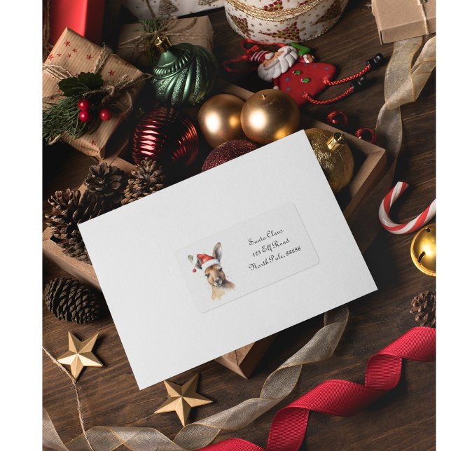 Étiquette Noël Kangaroo, personnalisable (Créateur téléchargé)