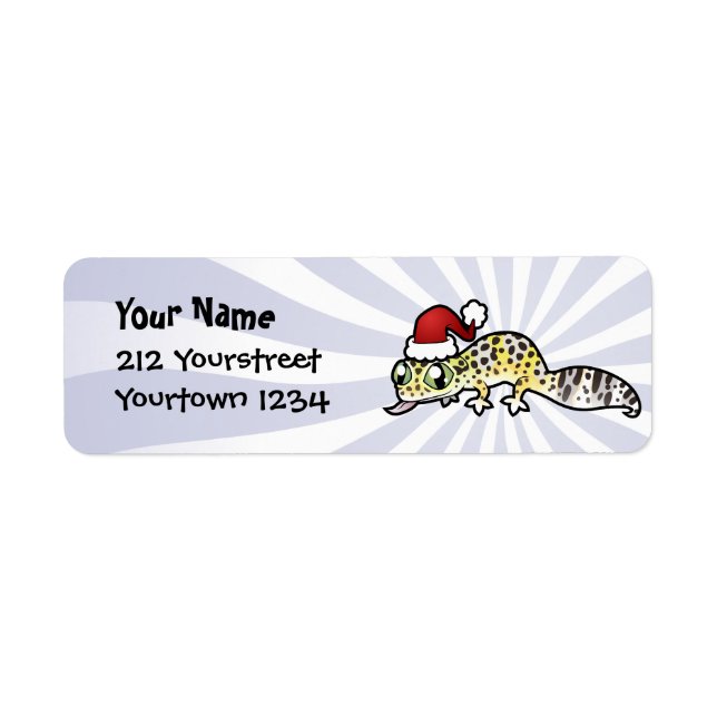 Étiquette Noël Leopard Gecko (Devant)