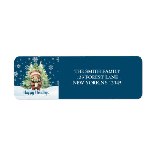 ÉTIQUETTE NOËL OURS DE BOIS