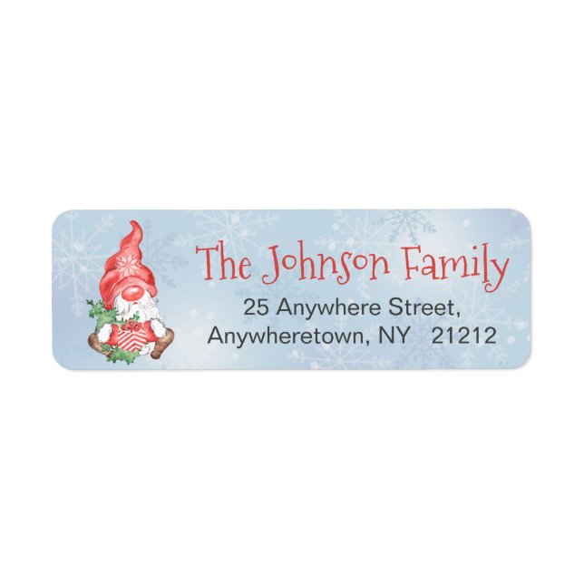 Étiquette Noël Père Noël Gnome Holiday Personnalisé (Devant)