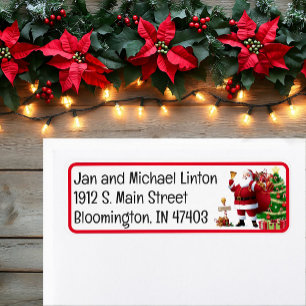 Étiquette Noël Père Noël Personnaliser Adresse de retour