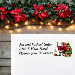 Étiquette Noël Père Noël Personnaliser Adresse de retour